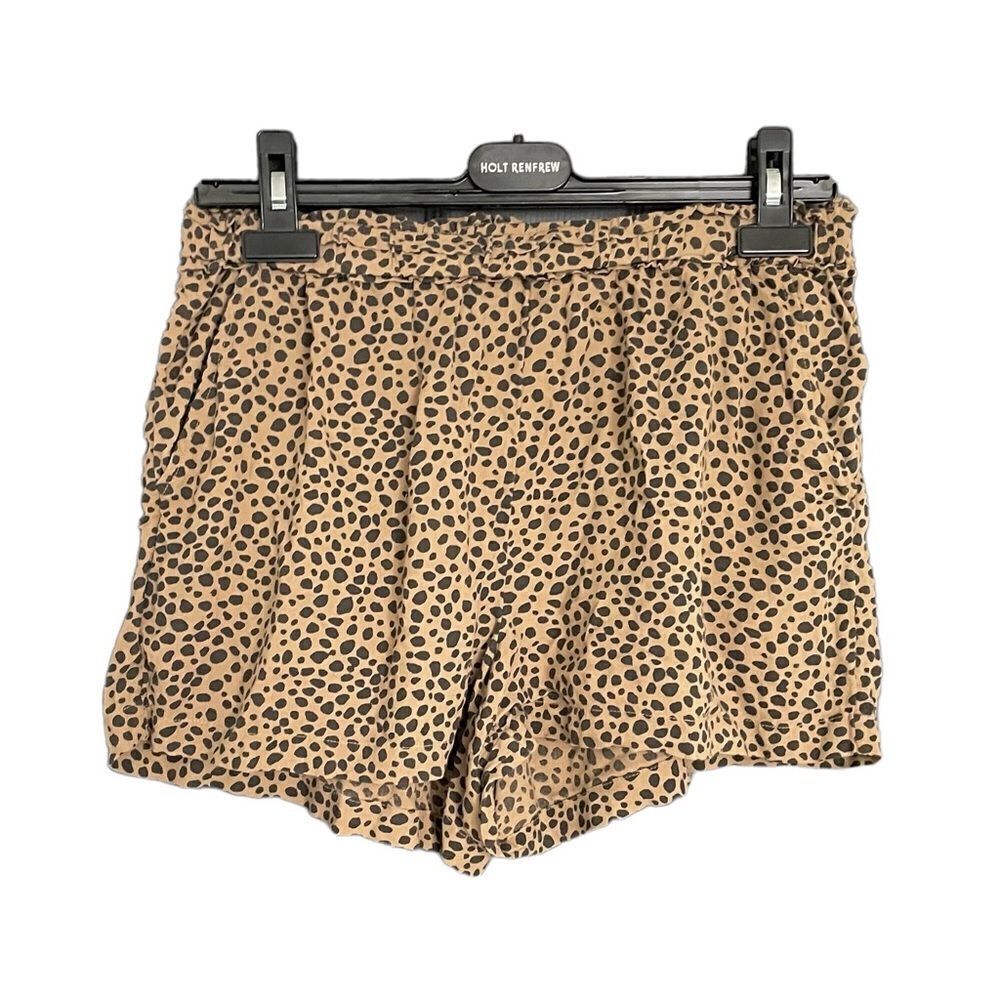 AERIE Cheetah Leopard Print Shorts Tan Black M